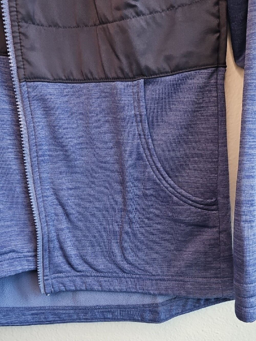 Columbia Blue Hybrid Fleece Hooded Kids Jacket Size Large 14/16 - Picture 12 of 13